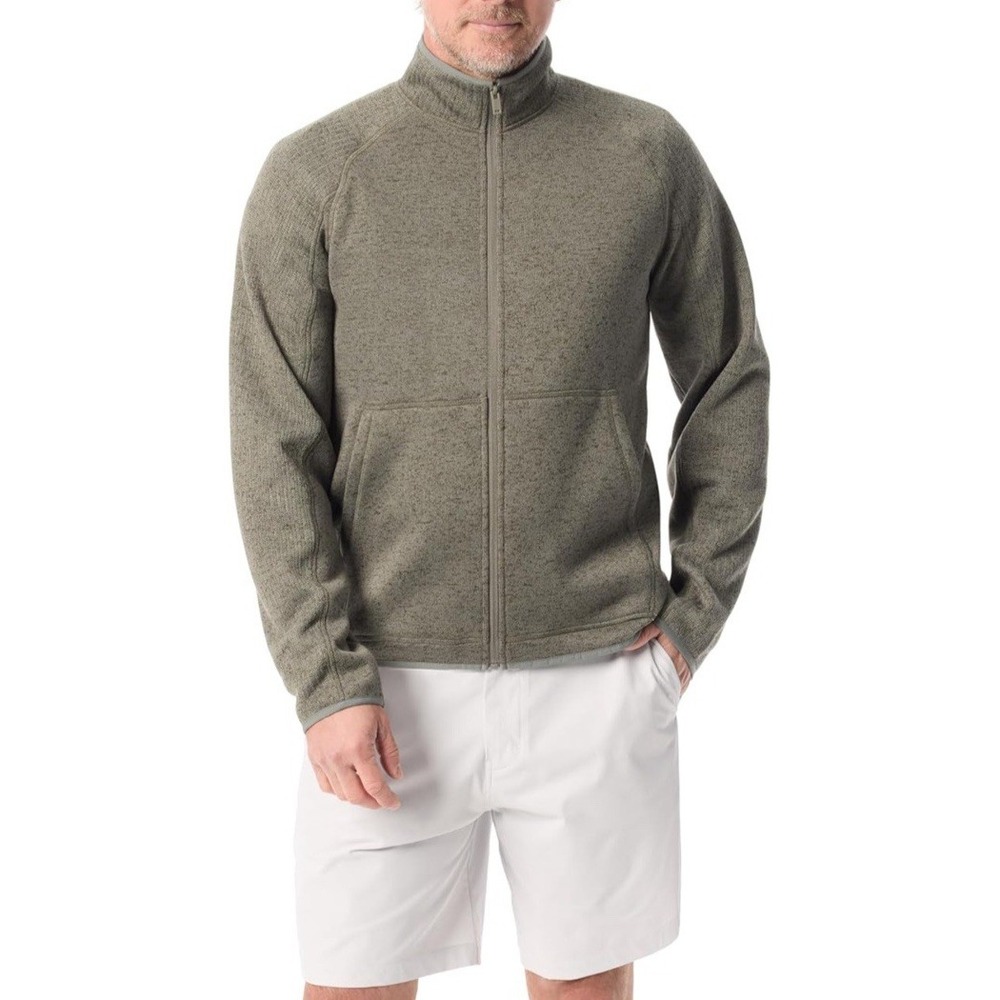 NWT Bass Outdoor Men's Full Zip Front Long Sleeve Fleece Sweater Jacket Size L